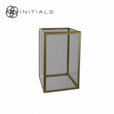 Showcase | Candleholder Serré Window Smoke Glass and Iron Frame Gold