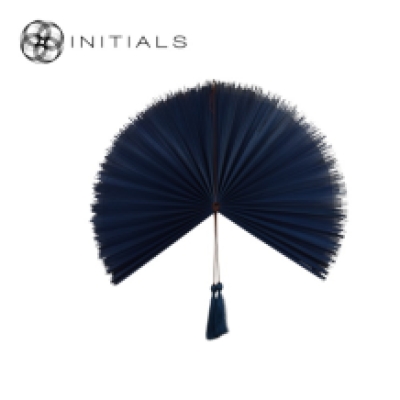 Walldecoration Fan Mural Bamboo Blue Small