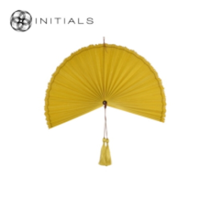 Walldecoration Fan Mural Bamboo Yellow Small