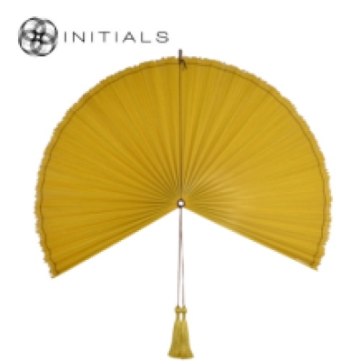 Walldecoration Fan Mural Bamboo Yellow Large