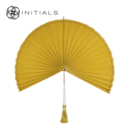 Walldecoration Fan Mural Bamboo Yellow Large