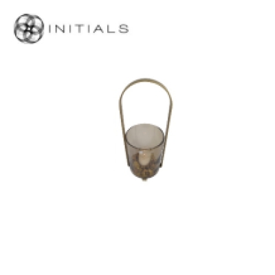 Frame Candleholder Bridge Raw Iron Gold Round