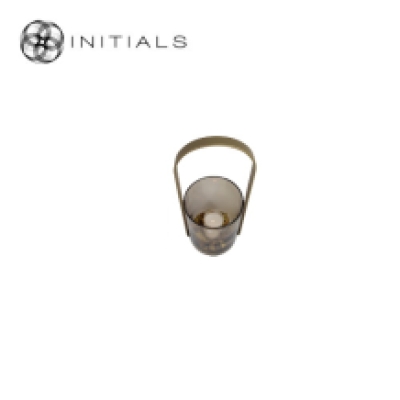 Frame Candleholder Bridge Raw Iron Gold Round