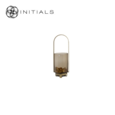 Frame Candleholder Bridge Raw Iron Gold Round