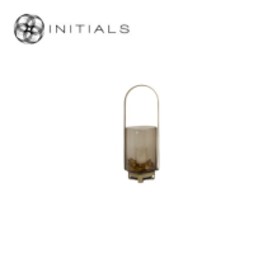 Frame Candleholder Bridge Raw Iron Gold Round