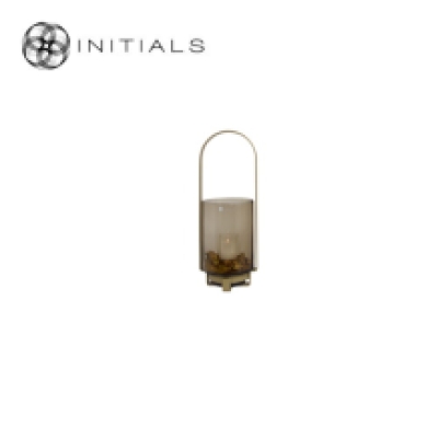 Frame Candleholder Bridge Raw Iron Gold Round