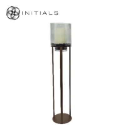 Stand Bridge Raw Iron Metallic Brown Round