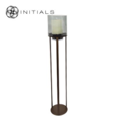 Stand Bridge Raw Iron Metallic Brown Round