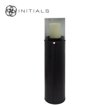 Stand Tower Leather Snake Round Black