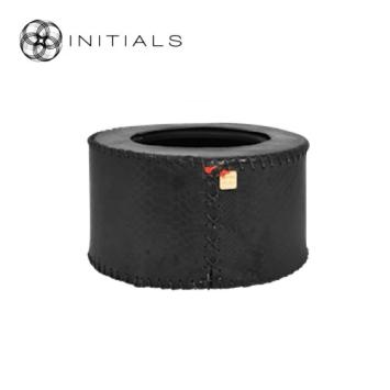 Stand Tower Leather Snake Round Black