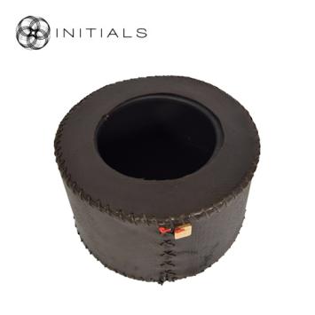 Stand Tower Leather Snake Round Brown