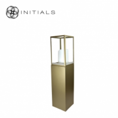 Display Pillar L Matt Gold & Showcase 30 Clear