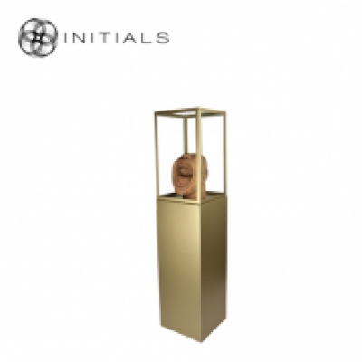 Display Pillar L Matt Gold & Showcase 30 Clear