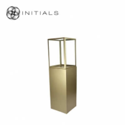 Display Pillar L Matt Gold & Showcase 40 Clear