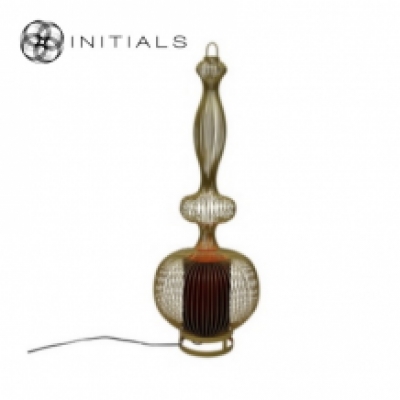 Floor Lamp Oriental  Bold Iron Wire Gold