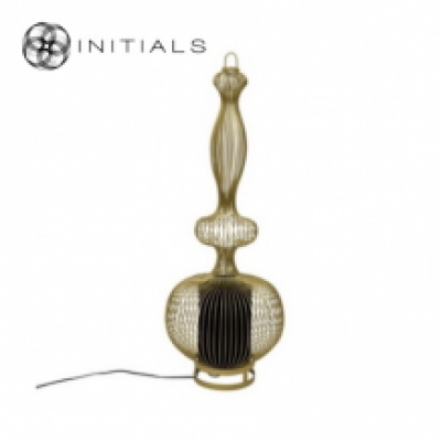 Floor Lamp Oriental  Bold Iron Wire Gold