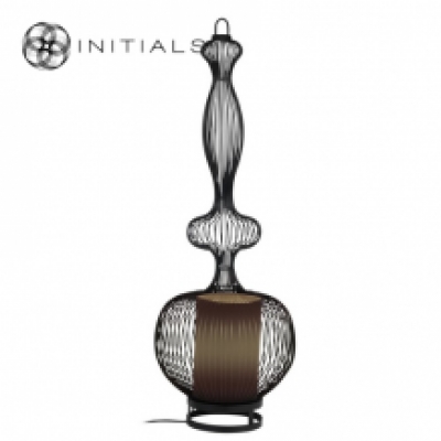 Floor Lamp Oriental Bold Iron Wire Black