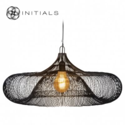 Hanging Lamp Moire Ufo Iron Wire Black