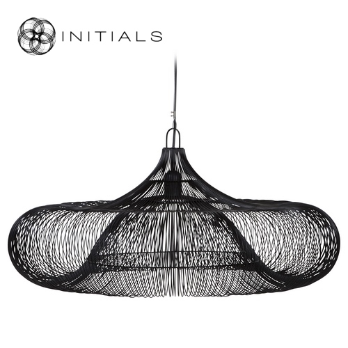 Hanging Lamp Moire Ufo Iron Wire Black