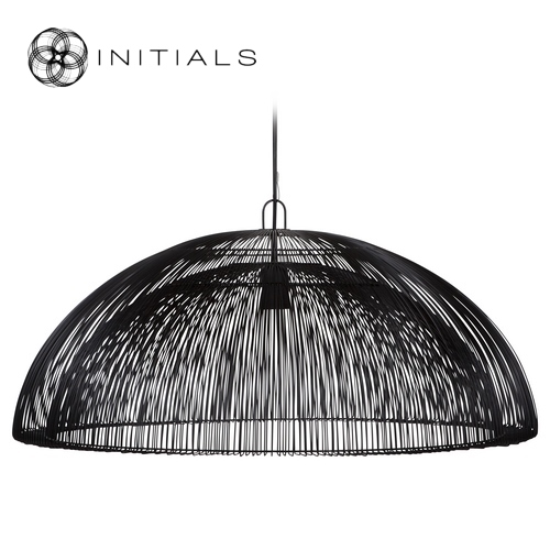 Hanging Lamp Dome Iron Wire Black