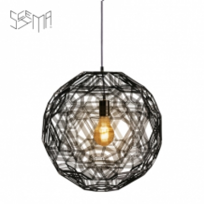 Hanging Lamp Pairot Zattelite Iron Wire Black