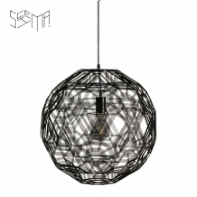 Hanging Lamp Pairot Zattelite Iron Wire Black