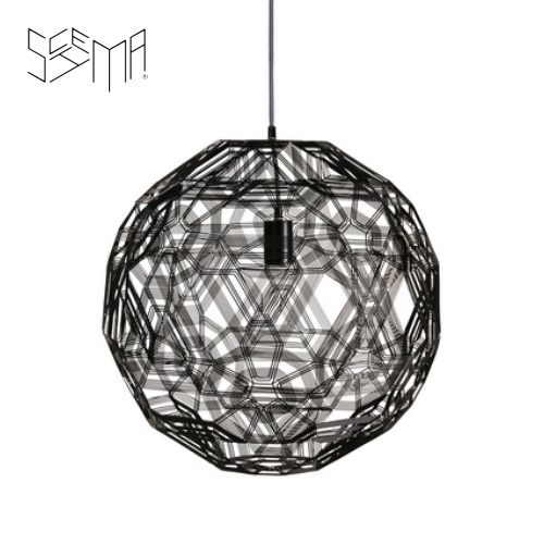 Hanging Lamp Pairot Zattelite Iron Wire Black