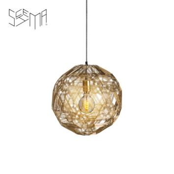 Hanging Lamp Pairot Zattelite Iron Wire Gold