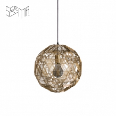 Hanging Lamp Pairot Zattelite Iron Wire Gold