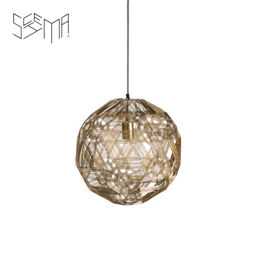 Hanging Lamp Pairot Zattelite Iron Wire Gold