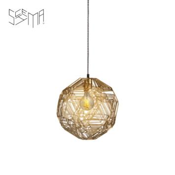 Hanging Lamp Pairot Zattelite Iron Wire Gold