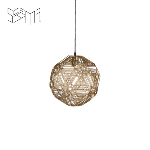 Hanging Lamp Pairot Zattelite Iron Wire Gold