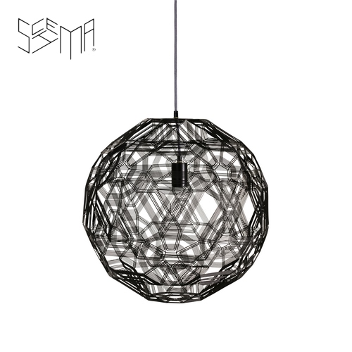 Hanging Lamp Pairot Zattelite Iron Wire Black