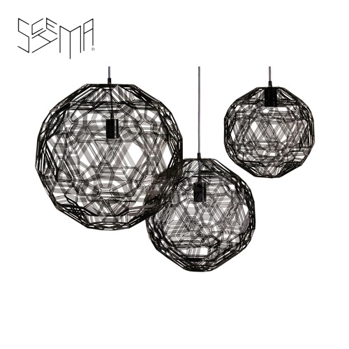 Hanging Lamp Pairot Zattelite Iron Wire Black