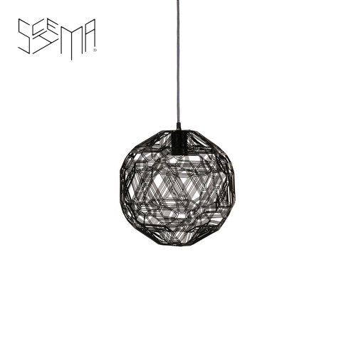 Hanging Lamp Pairot Zattelite Iron Wire Black