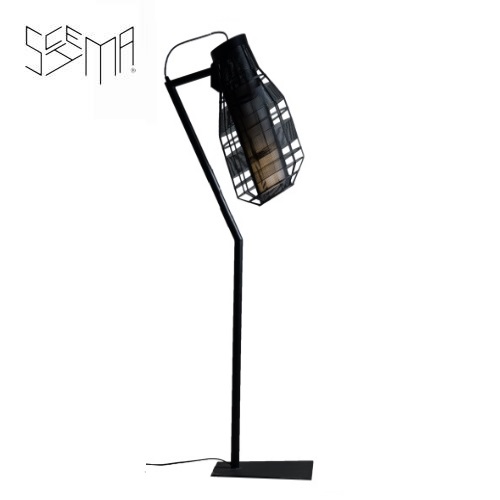 Floor lamp Quadretto Bullet Iron Wire Black