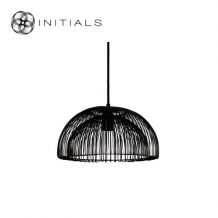 Hanging Lamp Small Moire Dome Iron Wire Black