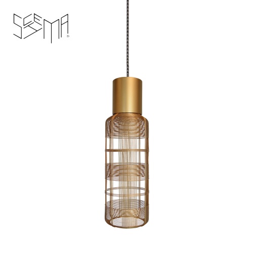 Hanging Lamp Tubo Slim Iron Wire Gold