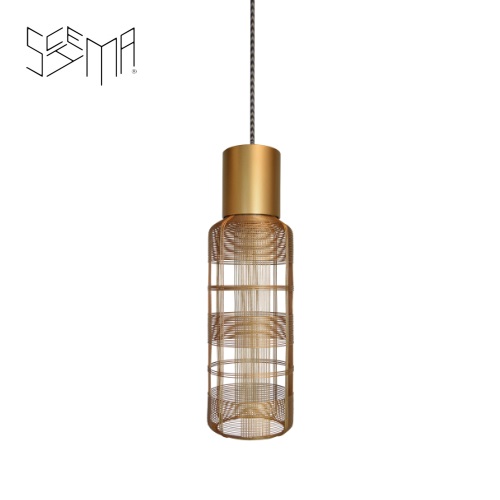 Hanging Lamp Slim Iron Wire Gold