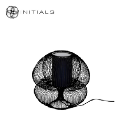 Table Lamp Oriental Bubble Bold Iron Wire Black