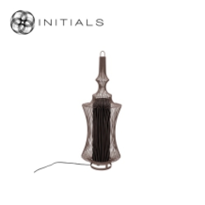 Floor Lamp Oriental Narrow Iron Wire Metallic Brown