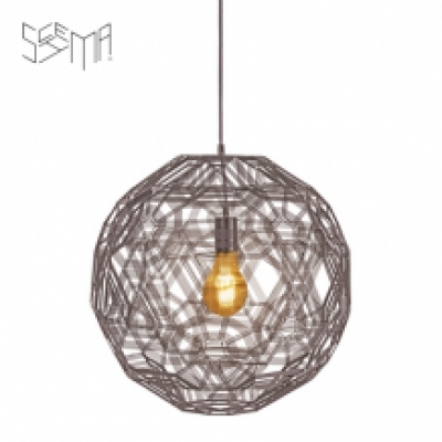 Hanging Lamp Pairot Zattelite Iron Wire Metallic Brown