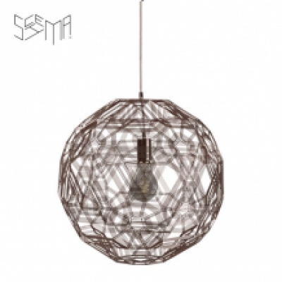 Hanging Lamp Pairot Zattelite Iron Wire Metallic Brown