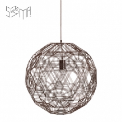 Hanging Lamp Pairot Zattelite Iron Wire Metallic Brown