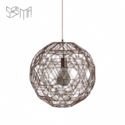 Hanging Lamp Pairot Zattelite Iron Wire Metallic Brown