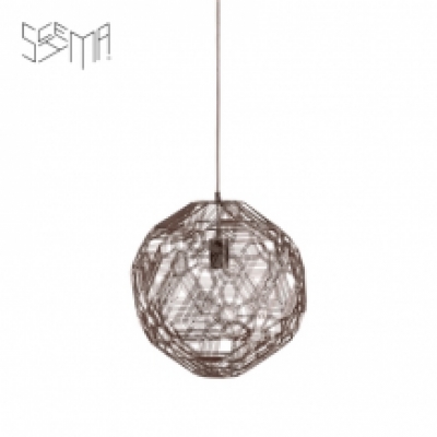 Hanging Lamp Pairot Zattelite Iron Wire Metallic Brown