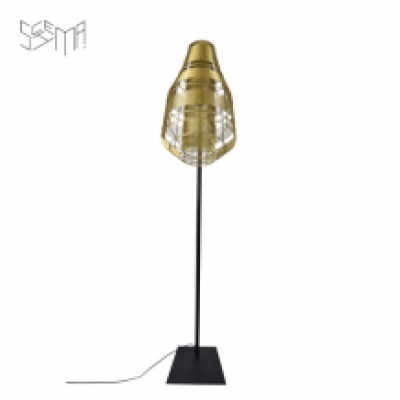 Floor lamp Quadretto Bullet Iron Wire Gold