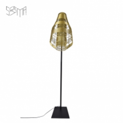 Floor lamp Quadretto Bullet Iron Wire Gold