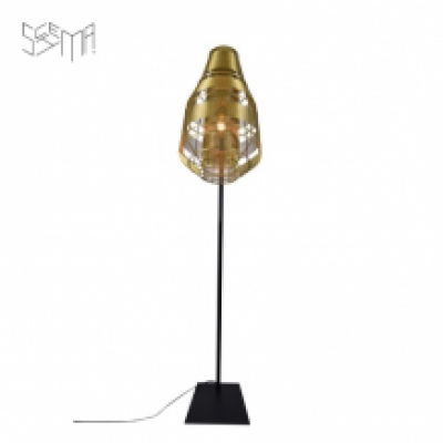 Floor lamp Quadretto Bullet Iron Wire Gold