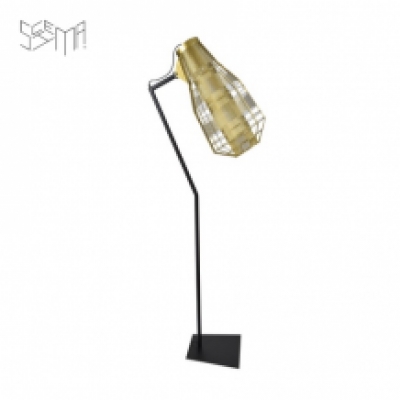 Floor lamp Quadretto Bullet Iron Wire Gold